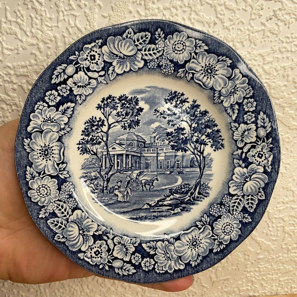 Staffordshire‎ Liberty Blue Monticello Ironstone Bread & Butter Plate England 6"